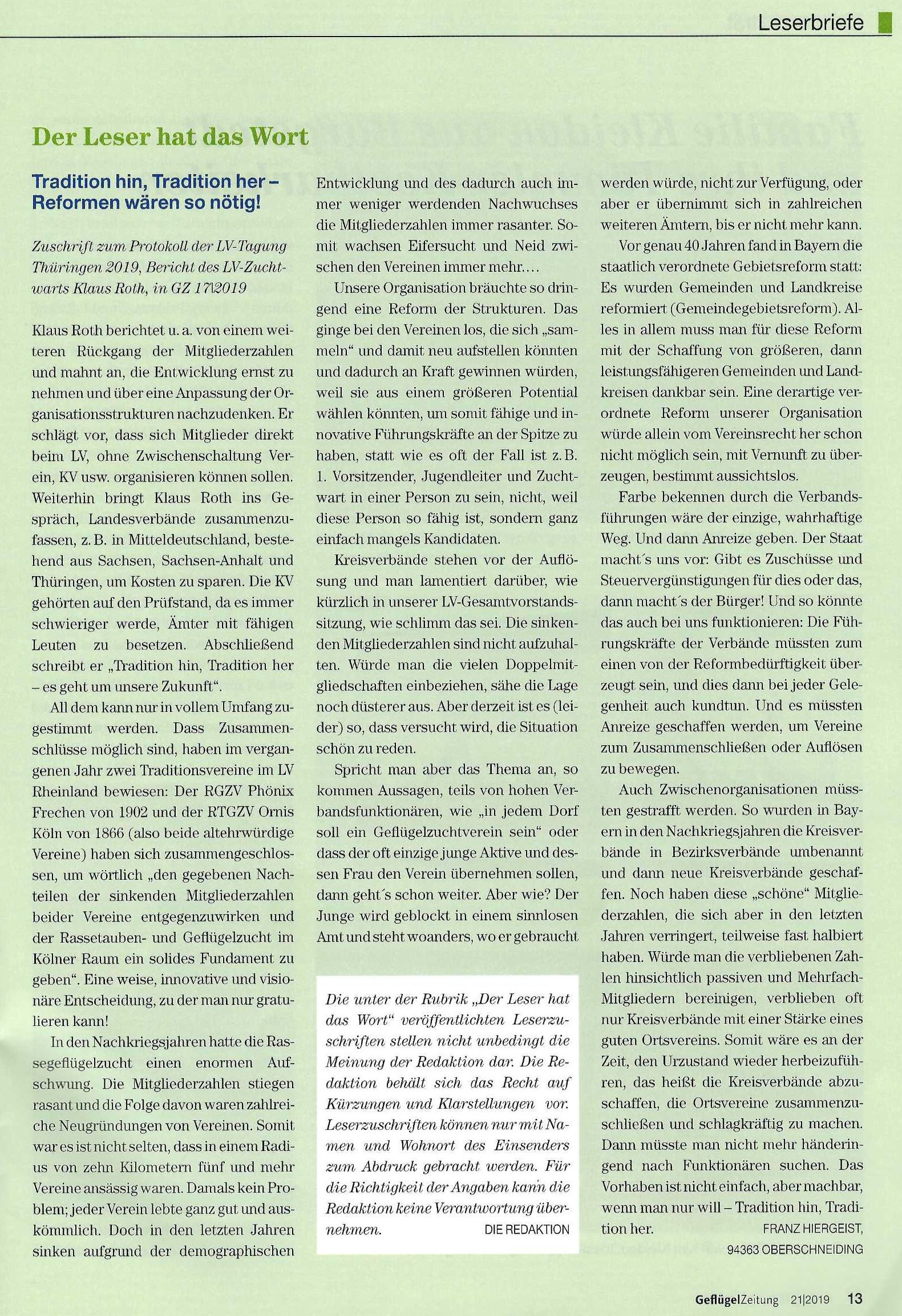 Leserbrief